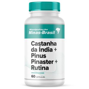 Castanha da India 300mg + Pinus Pinaster 50mg + Rutina 100mg 60 Cápsulas