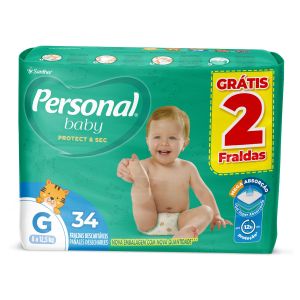 Fralda Personal Soft E Protect Baby Mega G Com 34 Unidades