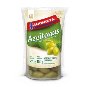 Azeitonas Verdes Com Caroço Anchieta Pouch 150g