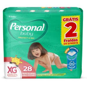 Fralda Personal Soft E Protect Baby Mega XG Com 28 Unidades