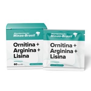 Ornitina 400mg+Arginina 1200mg+Lisina 400mg Sabor Maracujá 60 Sachês