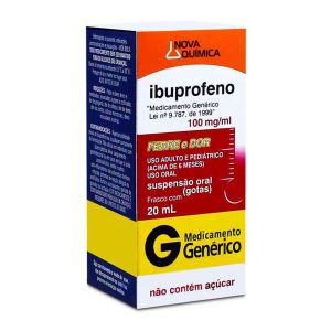Ibuprofeno 100mg/ml Suspensão Gotas Com 20ml Novaquimica
