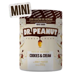 Pasta De Amendoim Sabor Cookies e Cream Com Whey Protein Mini 250g Dr.Peanut