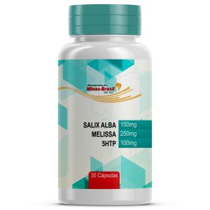 Composto Calmante Natural Salix Alba + Melissa + 5Htp 30 Cápsulas