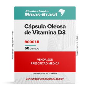 Cápsula Oleosa de Vitamina D3 8000ui 60 Cápsulas