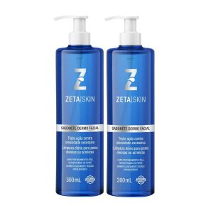 Kit Sabonete Líquido Dermo Facial Tripla Ação Com 2 Unidades De 300ml Cada Zeta Skin