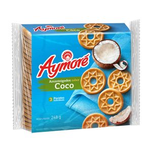 Biscoito Amanteigado Sabor Coco 248g Aymoré