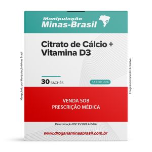 Citrato De Cálcio Com Vitamina D3 1000UI – 30 Sachês Sabor Uva