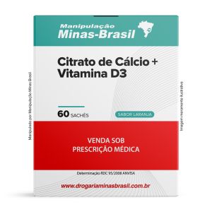 Citrato De Cálcio Com Vitamina D3 1000UI – 60 Sachês Sabor Laranja