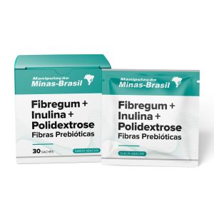 Fibregum   Inulina   Polidextrose - Fibras Prebióticas Com 30 Sachês Sabor Abacaxi