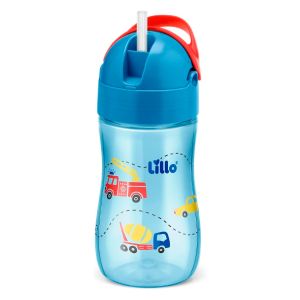 Copo Evolution Com Canudo Cor Azul 300ml Lillo