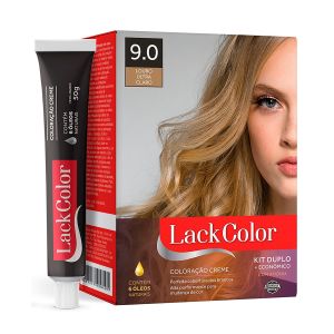 Kit Duplo Coloração Creme Louro Ultra Claro 9.0 Lack Color