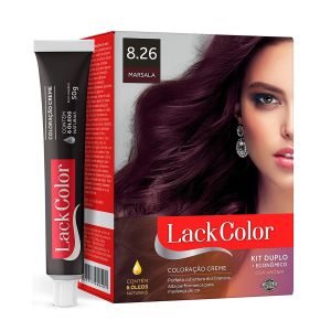 Kit Duplo Coloração Creme Marsala 8.26 Lack Color