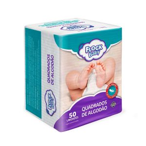 Quadrados de Algodão Com 50 unidades Flock Baby