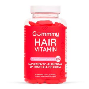 Suplemento Alimentar Gummy Hair Vitamin Morango Com 60 Unidades