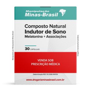 Composto Natural Indutor de Sono com Melatonina + Associações 30 Cápsulas