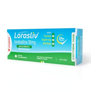 Lorasliv Antialérgico Loratadina 10mg Com 12 Comprimidos Vitamedic