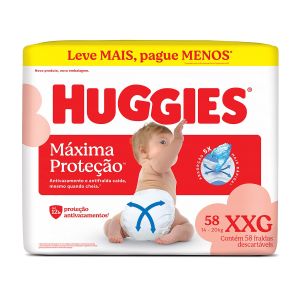 Fralda Huggies Supreme Care Unissex XXG Com 58 Unidades