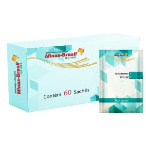 Psyllium 2g Glucomannan 1g Sabor Laranja 60 Sachês
