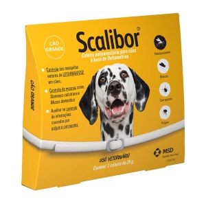 Coleira Antiparasitária Scalibor 65cm Cães Grande Porte 25g MSD