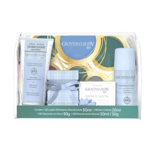Kit Giovanna Baby Blue Loção Hidratante 50ml Deo Colônia 20ml Sabonete 90g e Desodorante Aerosol 50ml