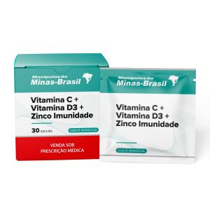 Vit C + Vit D3 + Zinco Imunidade 30 Sachês Maracujá