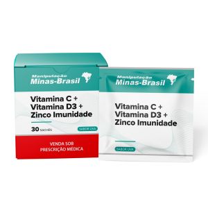 Vit C + Vit D3 + Zinco Imunidade 30 Sachês Uva