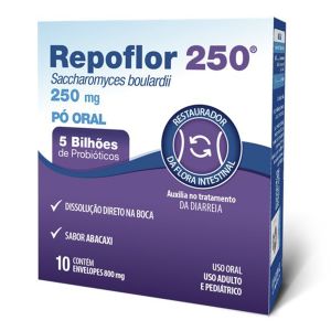 Repoflor 250mg Pó Oral Sabor Abacaxi Com 10 Envelopes de 800mg Legrand