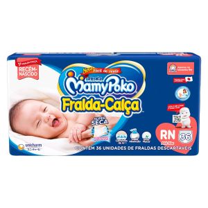 Fralda Calça Recém Nascido Super Seca Jumbo Com 36 Unidades Mamypoko