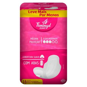 Absorvente Suave com Abas Leve 16 Pague 14 Feminyd
