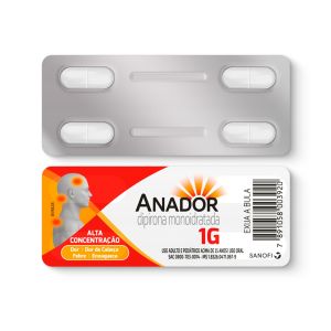 Analgésico Anador 1g Com 04 Comprimidos