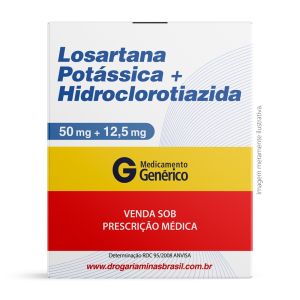 Losartana Potássica 50mg Hidroclorotiazida 12,5mg Com 30 Comprimidos Revestidos Genérico Sandoz