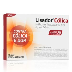 Lisador Cólica Butilbrometo de Escopolamina 10mg e Dipirona Monoidratada 250mg Com 20 Comprimidos Revestidos