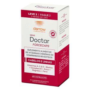 Suplemento Alimentar Doctar Forcecaps Cabelos e Unhas Com 90 Comprimidos Darrow