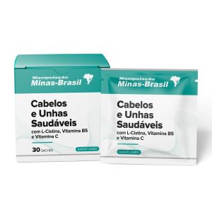 Cabelos e Unhas Saudáveis com L-Cistina Vit B5 Vit C 30 Sachês Limão
