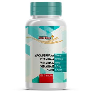 Maca Peruana Vitamina A, C, e e Zinco 120 Cápsulas