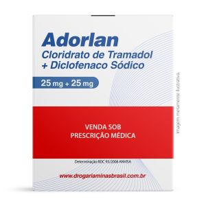 Adorlan 25 Cloridrato De Tramadol 25mg E Diclofenaco Sódico 25mg 20 Comprimidos Grunenthal