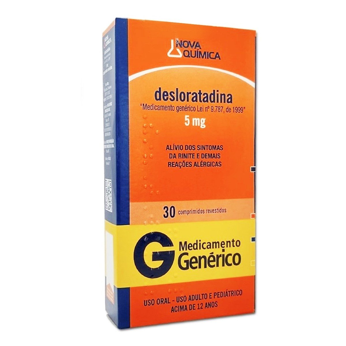 Desloratadina 5Mg Com 30 Comprimidos Revestidos Genérico Nova Química