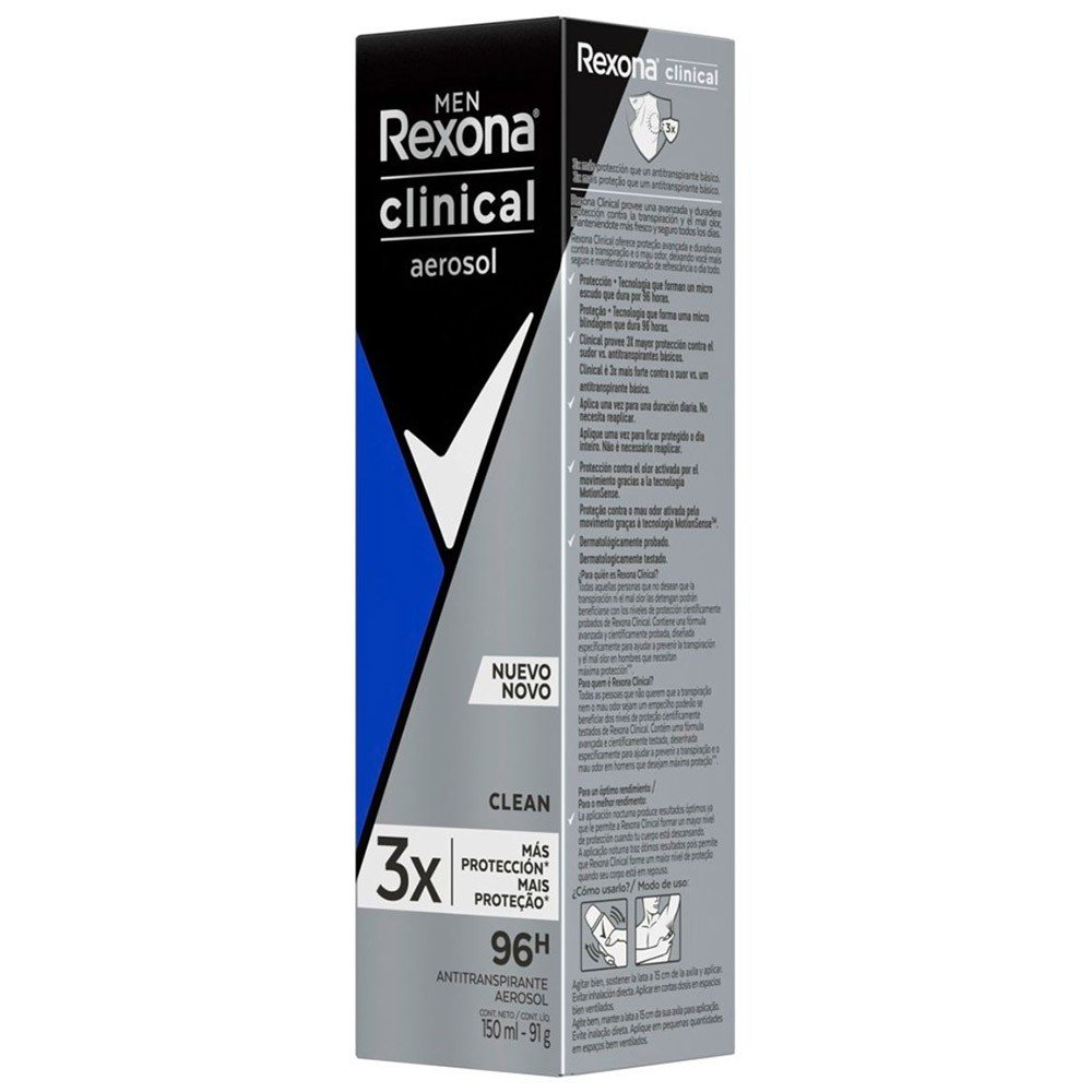 Lu Cosméticos - 👨🏻 Rexona Clinical Aerosol Men 👨🏻 O Desodorante Rexona  Clinical Men Sport Aerosol proporciona proteção máxima para as axilas, sua  fórmula eficaz oferece 3X mais proteção que um antitranspirante comum.