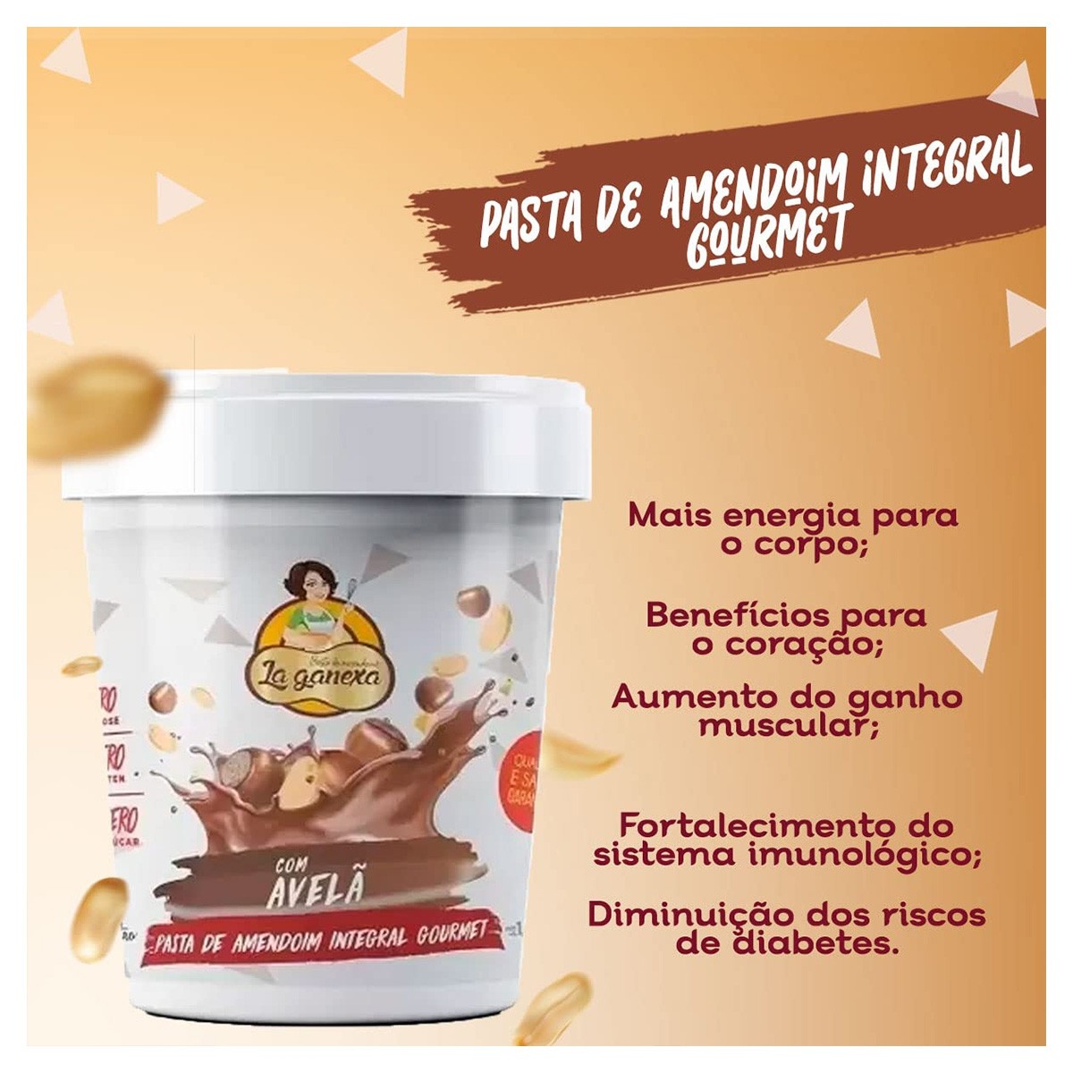 Fit & Beauty  Pasta de Amendoim – Sabor Chocolate com Avelã 1kg