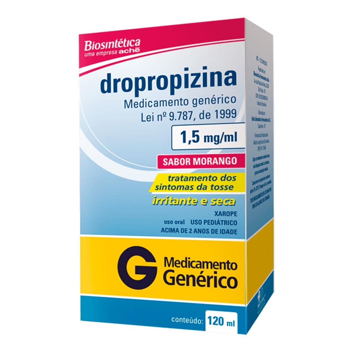 Dropropizina Xarope 3,0mg/ml Genérico Biosintética 120ml