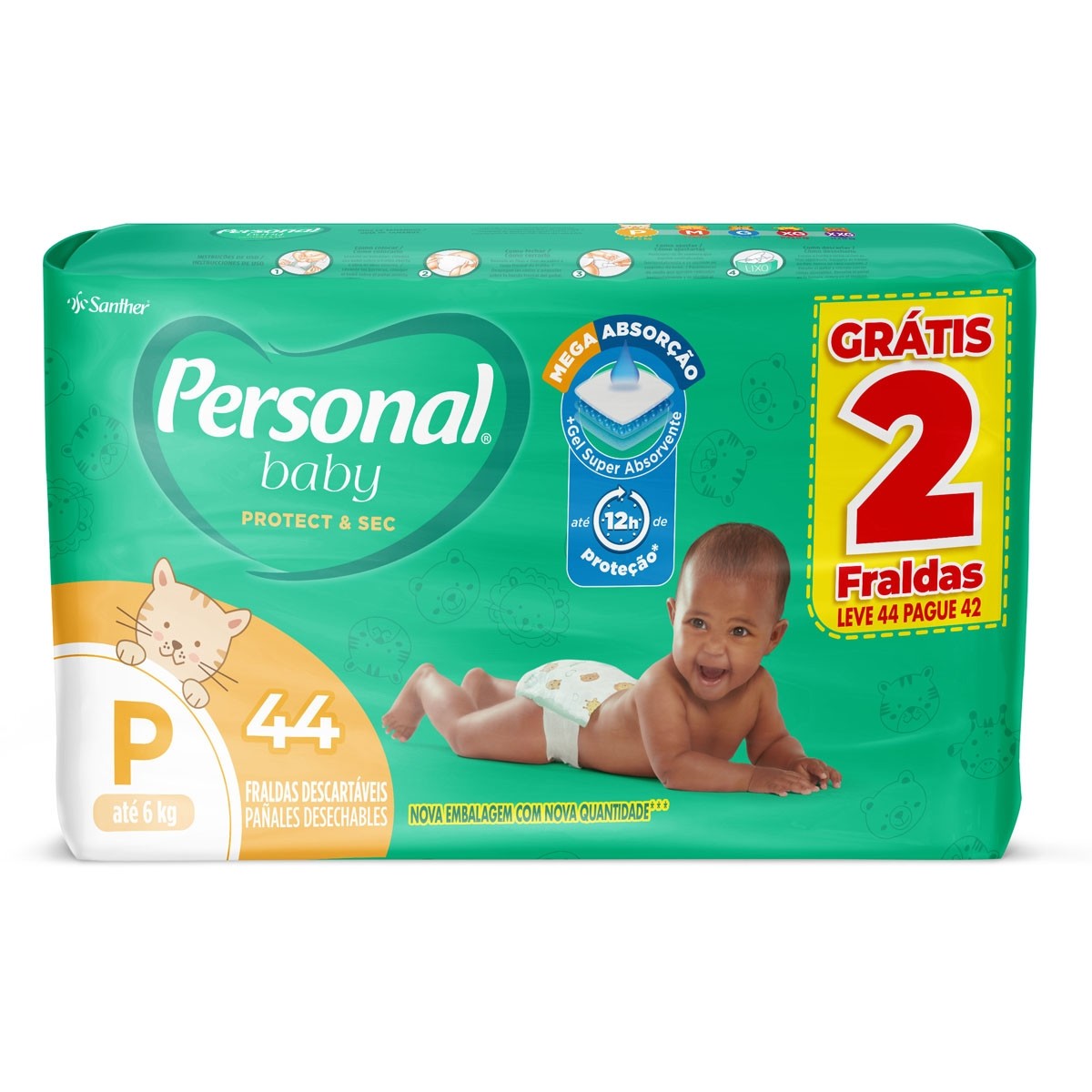 Comprar Fralda Personal Soft e Protect Baby Mega P Com 44