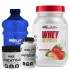 Combo Whey Mix Protein Morango Com Chantilly 900g e Creatina Power 100g e Cafeína 150mg e Galão 1l Absolut Nutrition