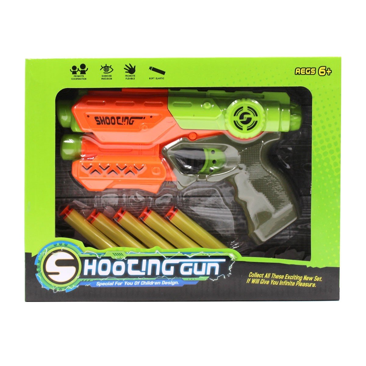 Kits de arma de brinquedo de plástico infantil para dardos Nerf