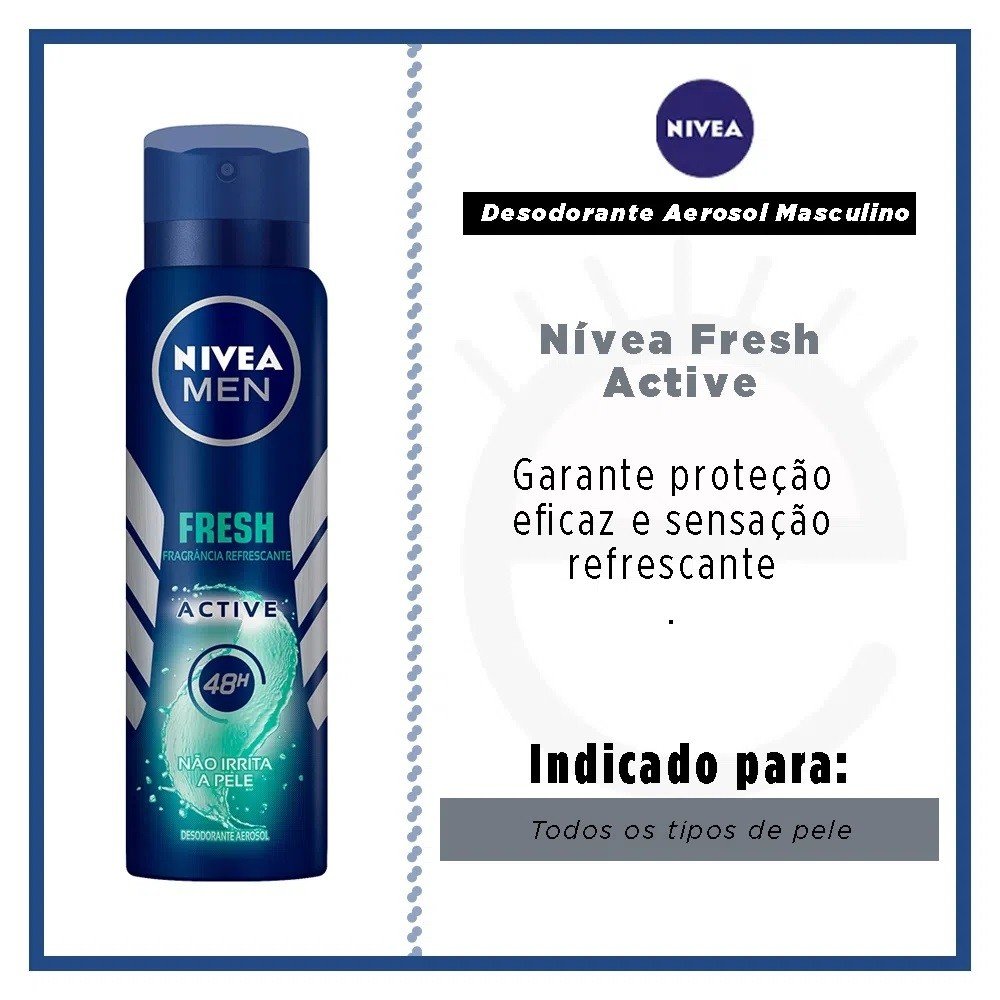 Comprar Desodorante Aerossol Nivea For Men Fresh Active