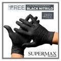 Luva de Procedimento Nitrílica Preta Sem Pó Grande Com 100 Unidades Supermax