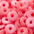 Balas De Gelatinas Fini Aros De Morango Azedinhos 80g