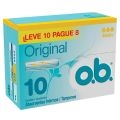 Absorvente Interno OB Original Médio Com 10 Unidades