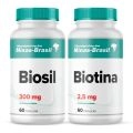 Kit Biosil 300mg 60 Cápsulas + Biotina 2,5mg 60 Cápsulas Pele, Cabelos e Unhas
