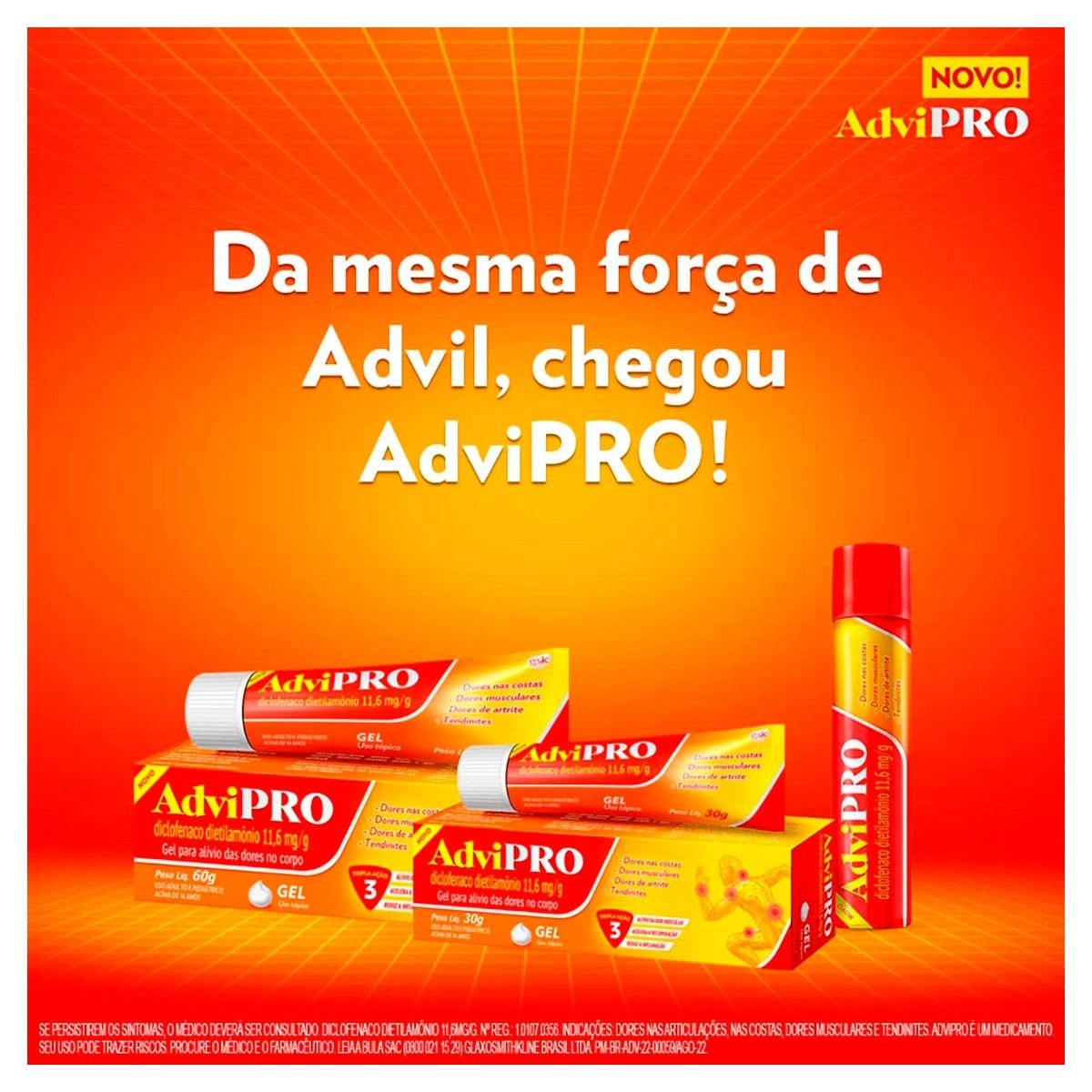 AdviPRO Diclofenaco Dietilamônio 11,6mg/g Aerosol Com 85ml Gsk